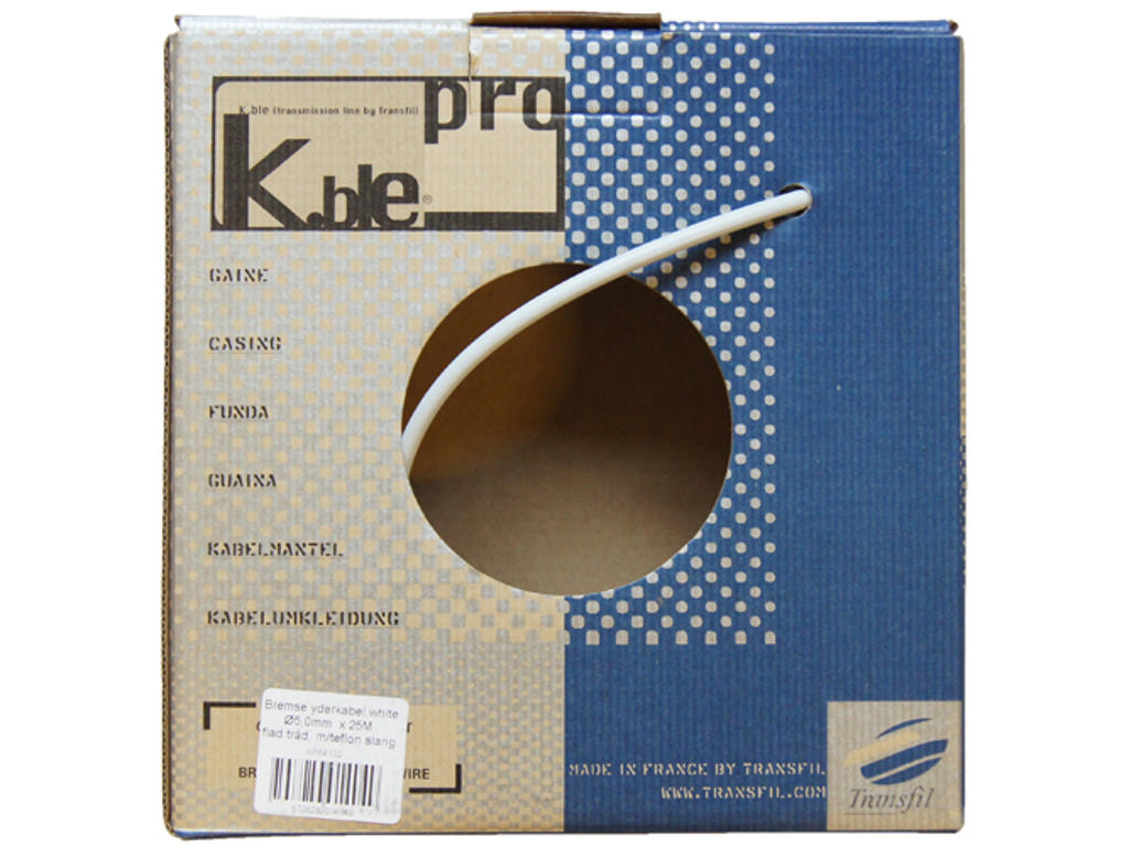 Bremse yderkabel 5mm tykkelse hvid