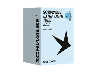 Schwalbe Extra Light slange 27,5" (40/62-584) med 40mm lang SCV Clik ventil SCV14-EL