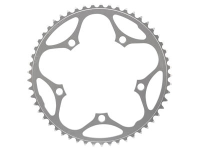 Stronglight klinge - 53 tands - ø130 - 5 huller - 9/10 speed - Dural alu - Sølv