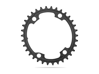 AbsoluteBlack Oval klinge 34 tands 4 huls asymmetric BCD 110mm - Shimano R9100/8000 - Sort