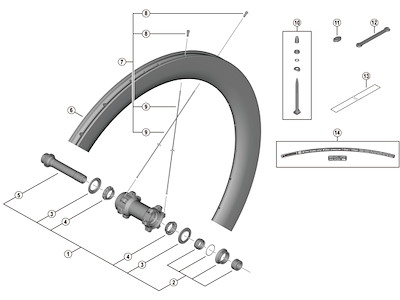 Shimano Ultegra eger 262mm lang til forhjul model WH-R8170-C60-TL-F