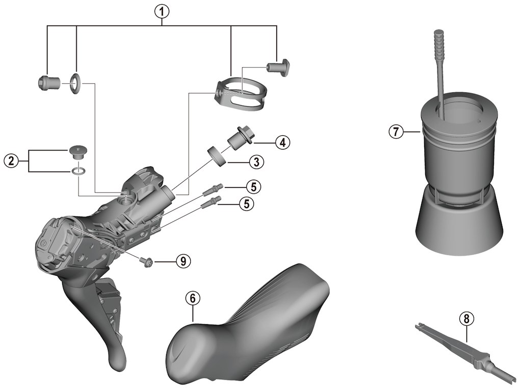 Shimano Dura Ace skrue til batteri dæksel til skiftegreb model ST-R9270