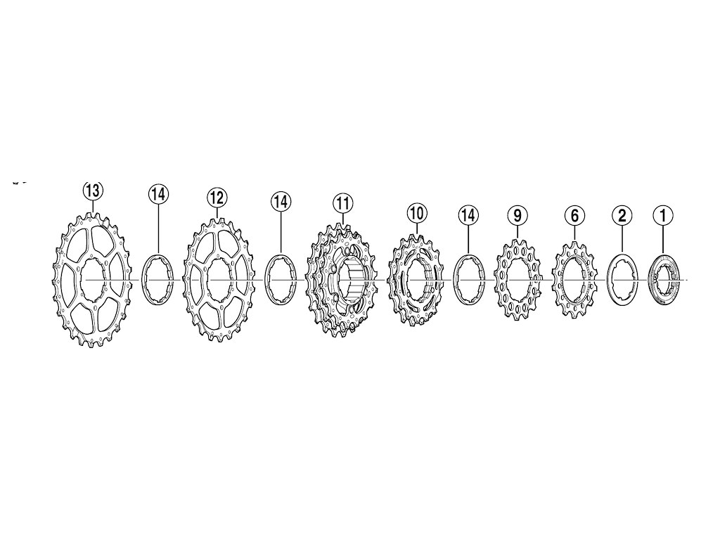 Shimano låsering til kassette CS-6500 - Passer til 12/13/14 tands klinge