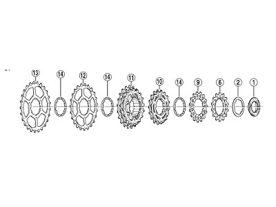 Shimano låsering til kassette CS-6500 - Passer til 12/13/14 tands klinge