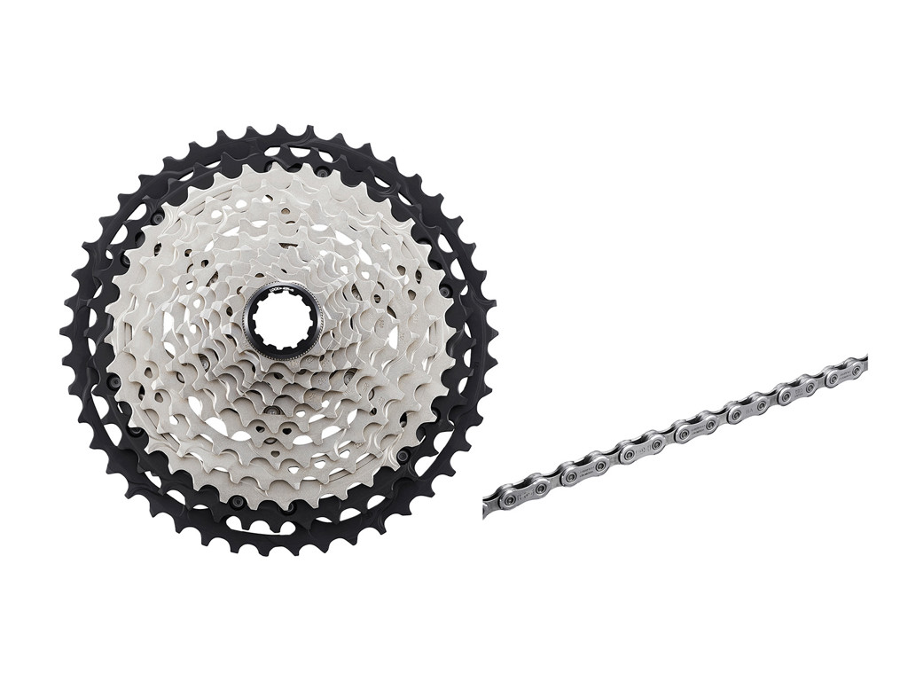 Shimano XT kassette og kæde - 12 gear kassette 10-45/51 tands - Inkl. M8100 kæde