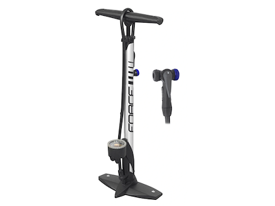 FORCE Hobby Fodpumpe - Med Manotmeter - 11 Bar/160 PSI - Sølv