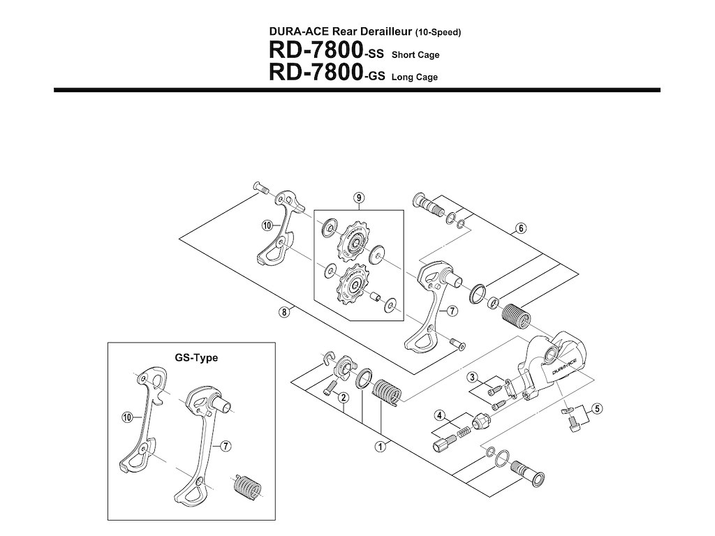 Shimano kabelbolt RD-7800