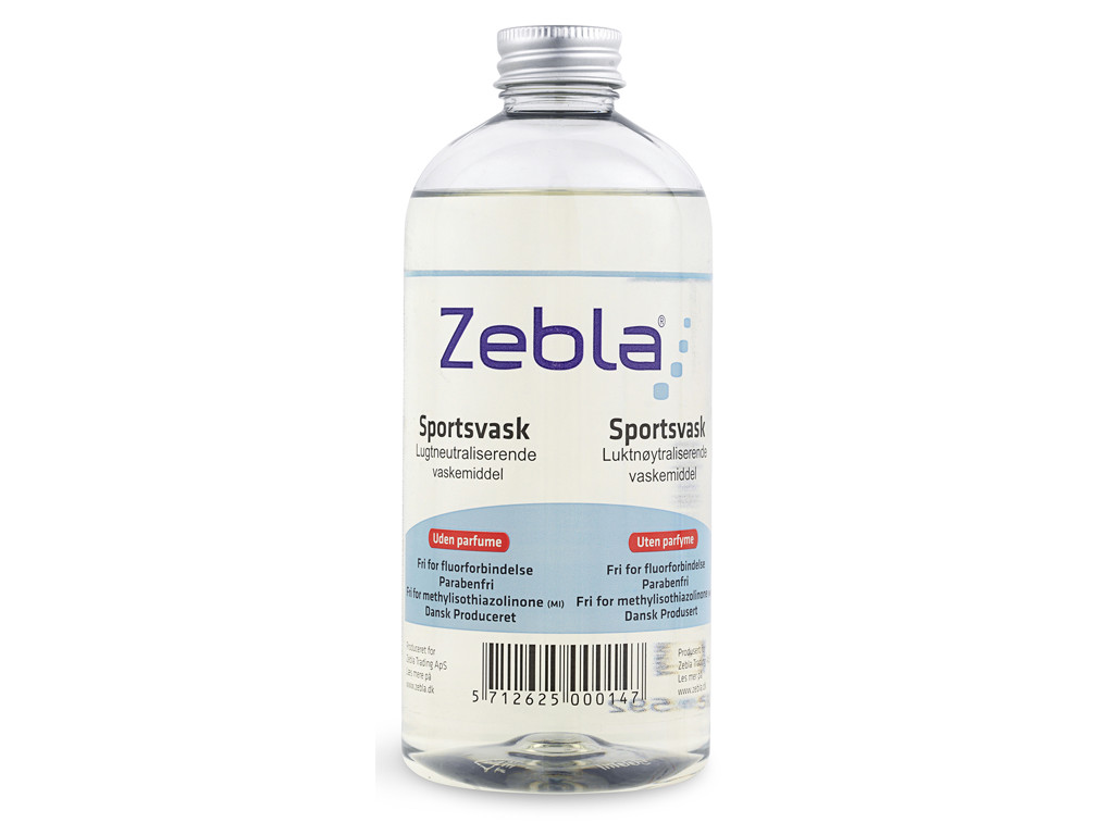 Zebla Sportsvaskemiddel - Parfumefri - 500 ml