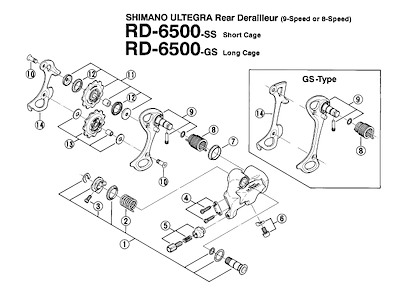 Shimano justerskrue til kabel for bagskifter RD-6500