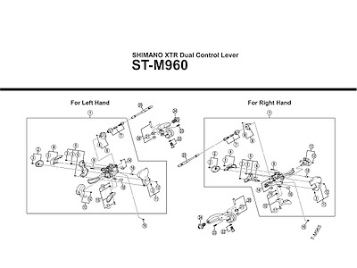 Shimano XTR dæksel til højre skiftegreb model ST-M960