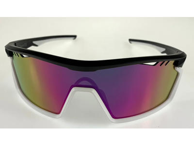 Ongear Gold Race Cykelbrille - Smoked/Rainbow PC Linse - Mat Sort/Hvid