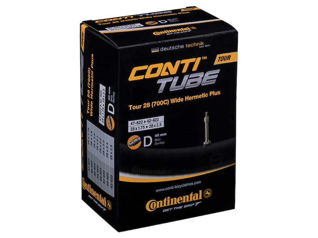 Continental Slange Tour Wide Hermetic 28x1,75-2,50 med 40 mm lang Dunlop ventil