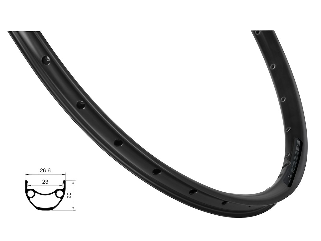 FORCE XC Basic fælg 27,5"(584x23) aluminium 32 eger huller - Skivebremse - Sort