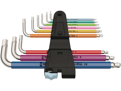 Wera 3950/9 Stainless Unbrakonøgle Sæt Multicolor