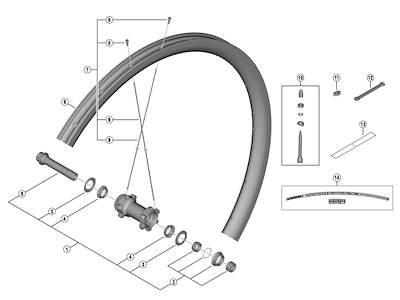 Shimano GRX eger 289mm lang til forhjul model WH-RX870-TL-F12-700C