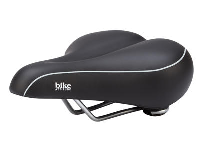 Bike Attitude - Cykelsadel - komfort lux med gel - Sort