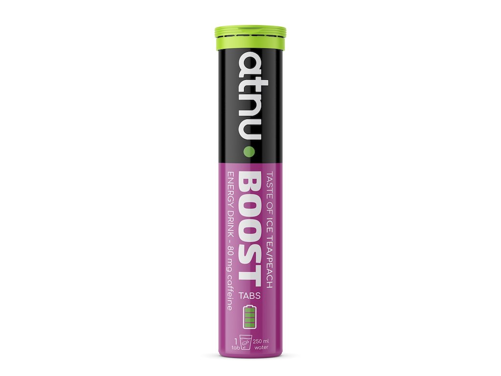 ATNU Boost Energy Drink - Koffeintabs med smag af Ice Tea Peach - 20 tabs ATNU Boost Energy Drink - Koffeintabs med smag af Ice Tea Peach - 20 tabs