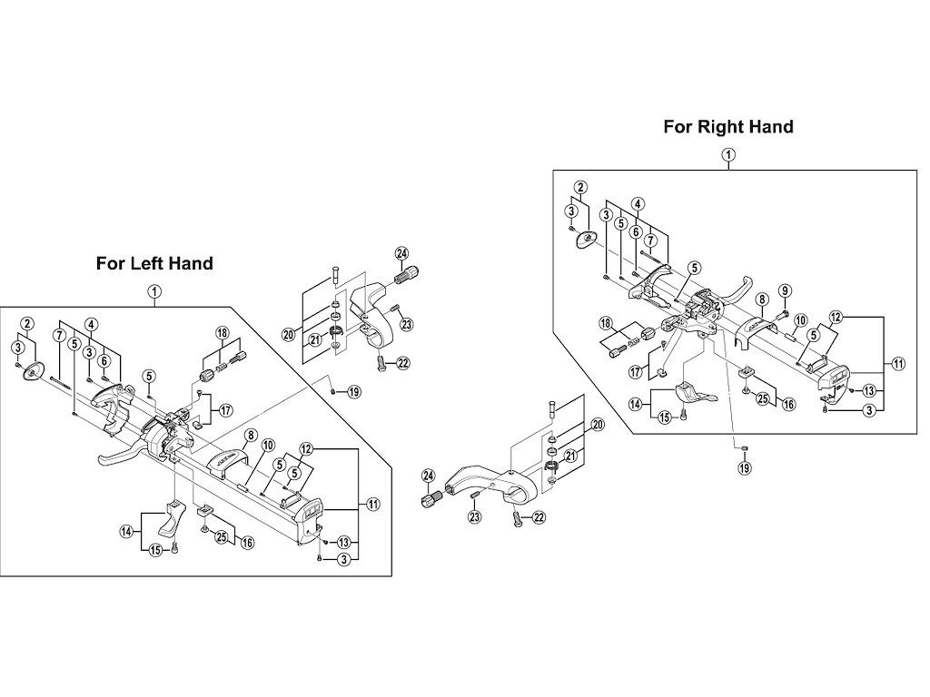 Shimano XT grebsbolt komplet venstre side til model ST-M760