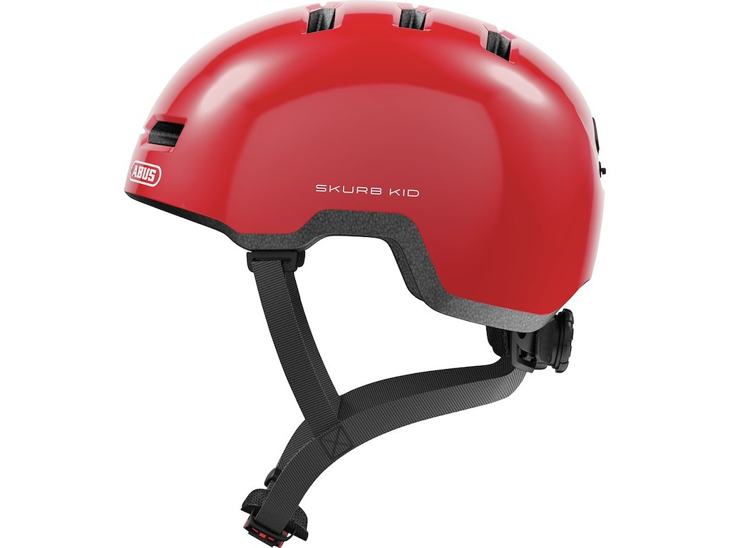 Abus Skurb Kid Cykelhjelm Shiny Red (Hjelmstørrelse: 45-50 cm)