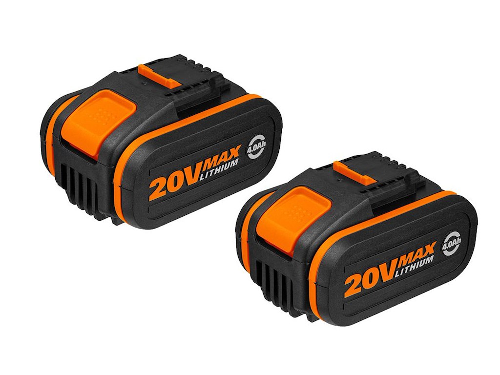 Worx 20V Batteri 4Ah med Batteriindikator Pakke med 2 stk