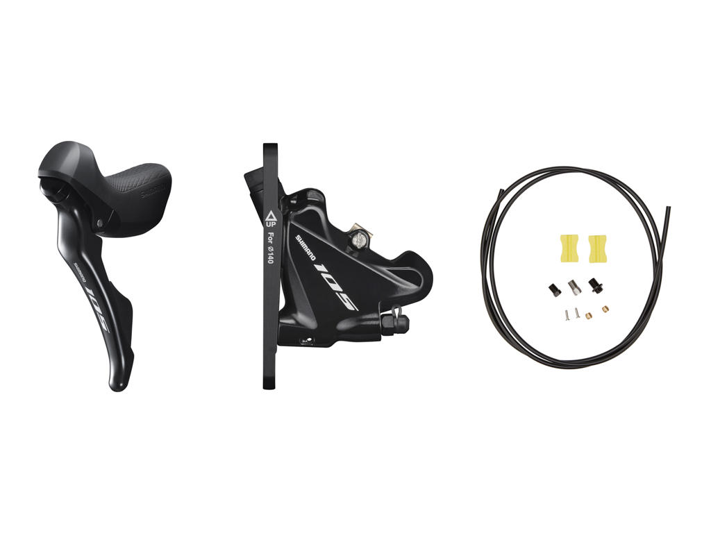 Shimano 105 STI og hydraulisk bremsegreb venstre sort - ST-R7020L og BR-R7070F