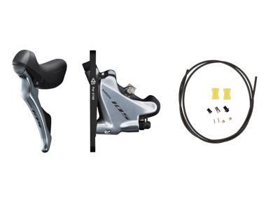 Shimano 105 STI og hydraulisk bremsegreb venstre sølv - ST-R7020L og BR-R7070F