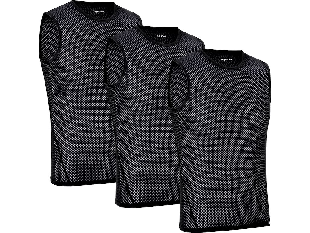 GripGrab 3pak Ultralight Mesh svedundertrøje uden ærmer sort (Størrelse: X-Small)