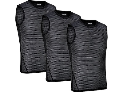 GripGrab 3pak Ultralight Mesh svedundertrøje uden ærmer sort (Størrelse: X-Small)
