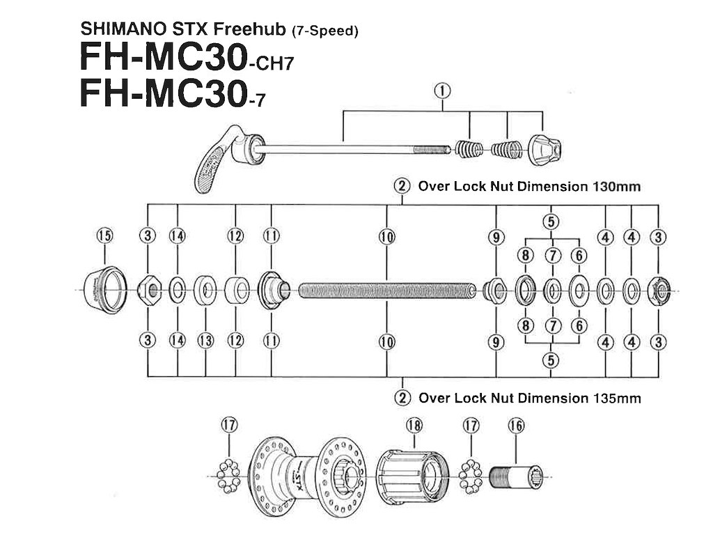 Shimano gummipakning til bagnav model FH-MC30 og FH-T300