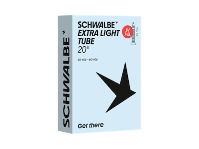 Schwalbe Extra Light slange 20" (40/60-406) med 40mm lang racerventil SV7-EL