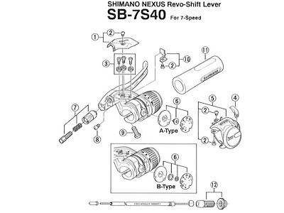 Shimano Nexus dæksel for kabel på skiftegreb model SB-7S40