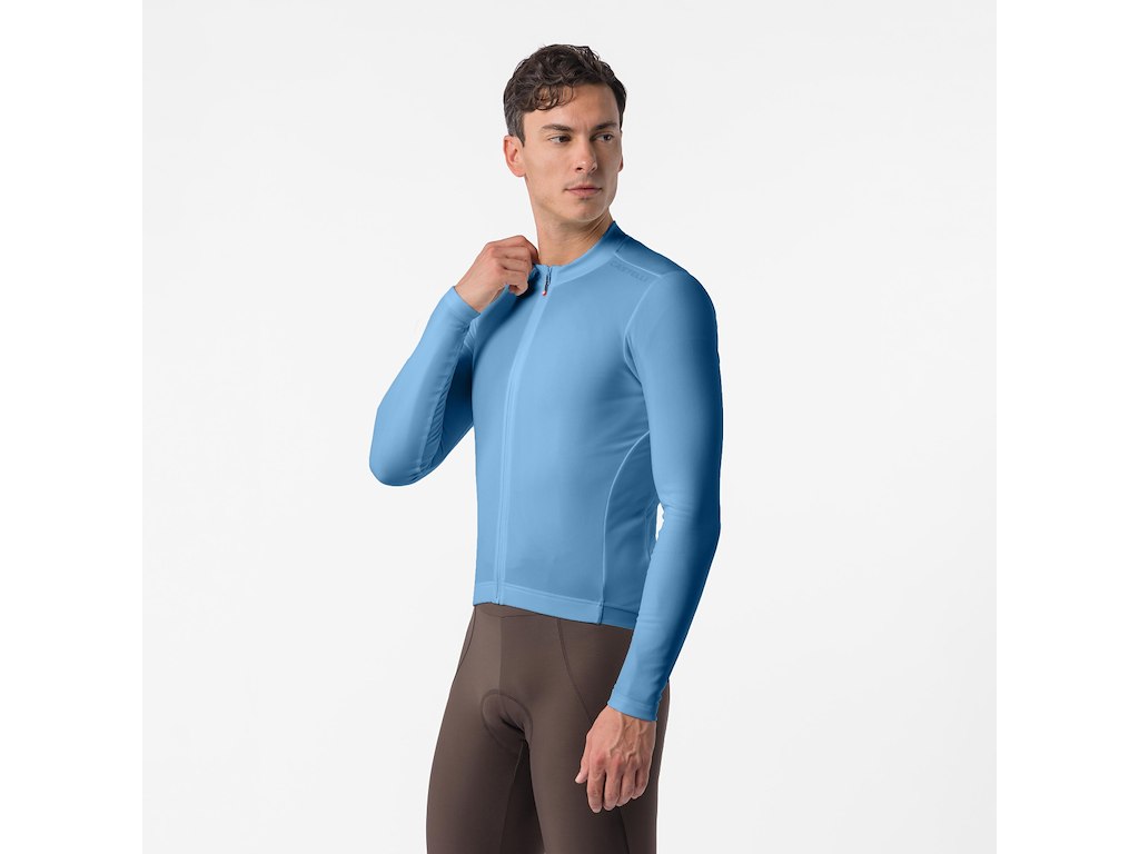 Castelli Espresso Thermal 2 Jersey - Cykeltrøje - Lange ærmer - Herre - Metallic Blue - Str. 2XL
