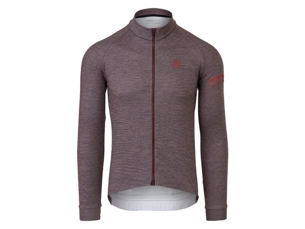 AGU Merino Performance - Cykeltrøje - Lange ærmer - Herre - Mørkerød - Str. 2XL