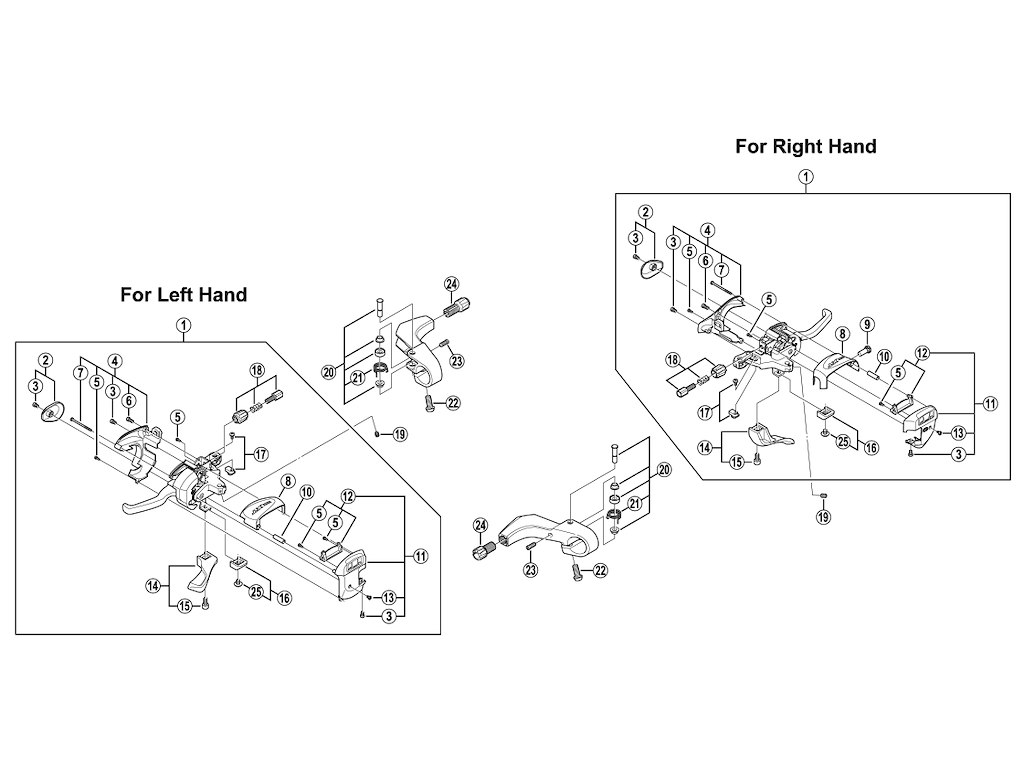 Shimano XT aksel enhed komplet højre side til model ST-M760