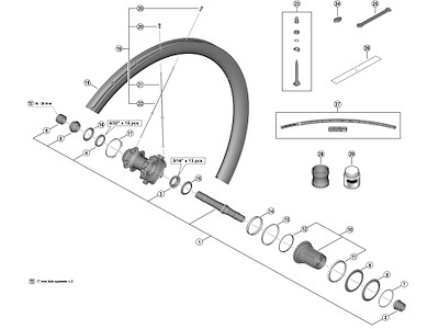 Shimano Dura Ace lukkemøtrik enhed venstre med O-ring til baghjul model WH-R9270-C36-TL-R
