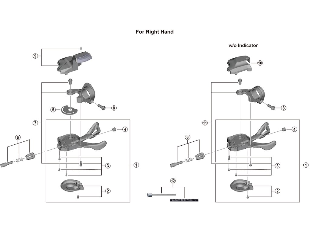 Shimano Deore basedæksel højre til skiftegreb model SL-M5130