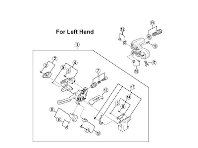 Shimano Deore LX dæksel med skrue til venstre skiftegreb model ST-M580