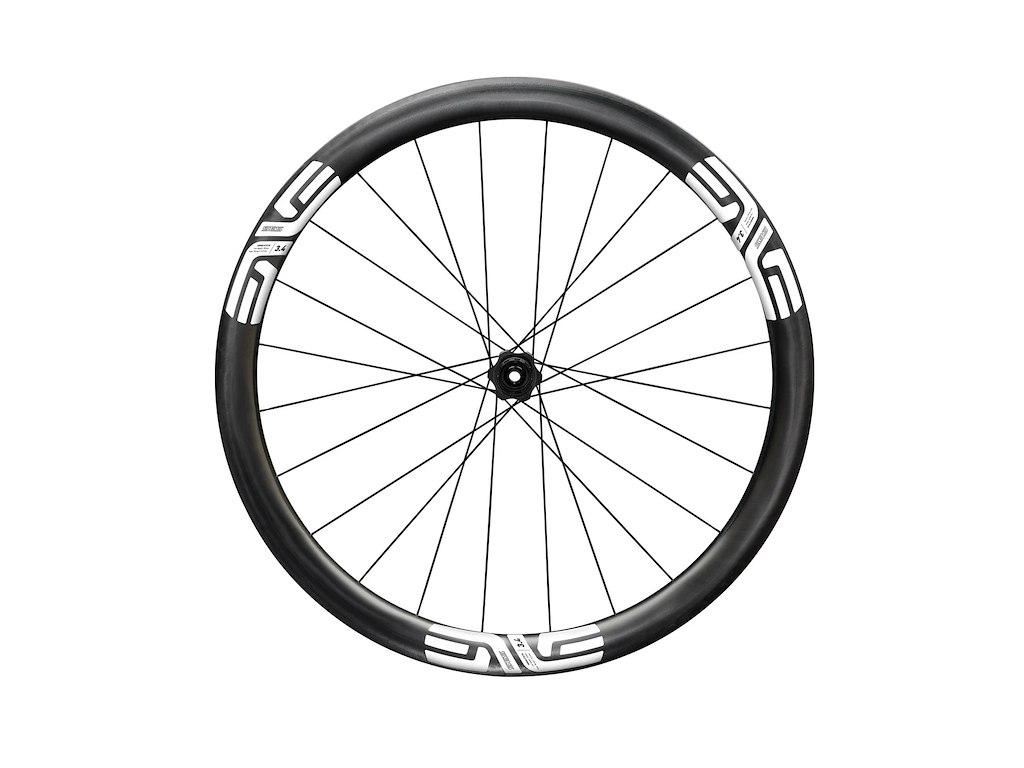 ENVE SES 3.4 baghjul Race 700c HG Body Center Lock disc og E-Thru 12 x 142mm med hvide stickers