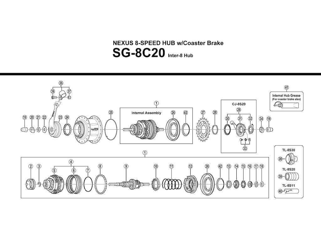 Shimano Nexus 8 - koblingsenhed SG-8C20