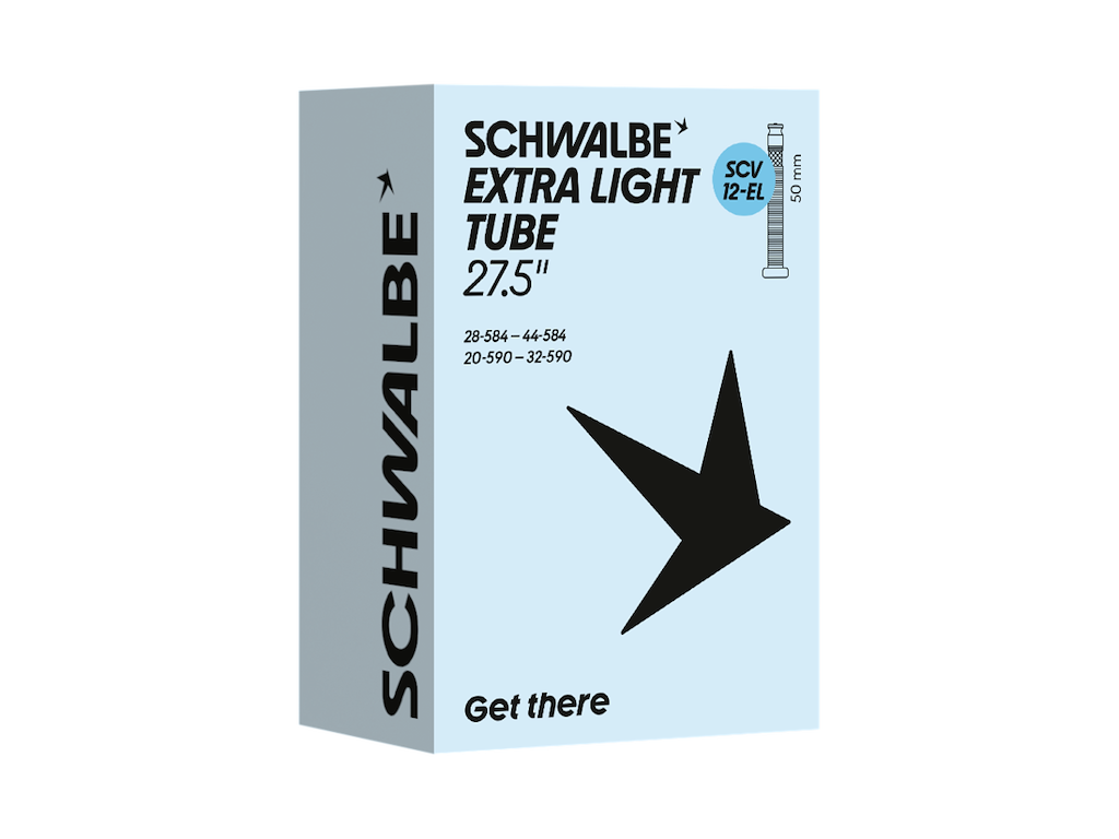 Schwalbe Extra Light slange 26/27,5" (28/44-584/590) med 50mm lang SCV Clik ventil SCV12-EL