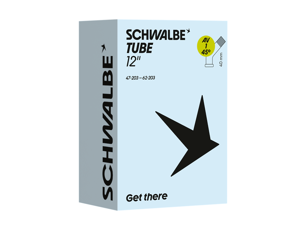 Schwalbe slange 12" (47/62-203) med 45 graders bøjning Autoventil AV1