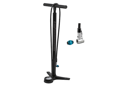 FORCE Workshop Fodpumpe - Med Manometer - 16,5 Bar / 240 PSI - Sort