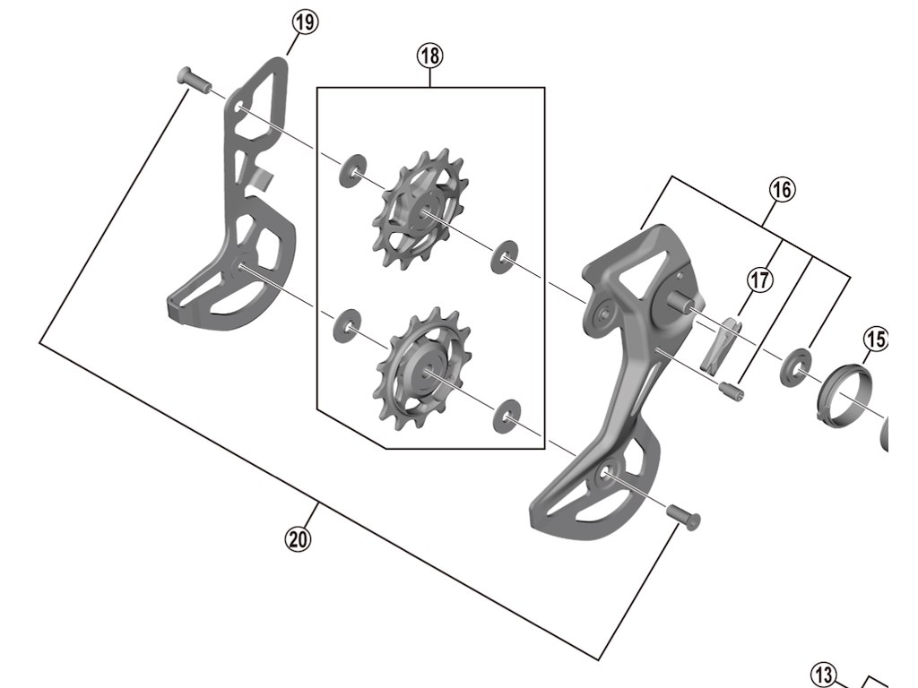 Shimano XT inderplade til bagskifter model RD-M8100-GS type