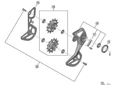 Shimano XT inderplade til bagskifter model RD-M8100-GS type