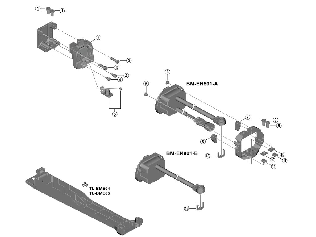 Shimano Steps øvre monteringsbeslag til model BM-EN801