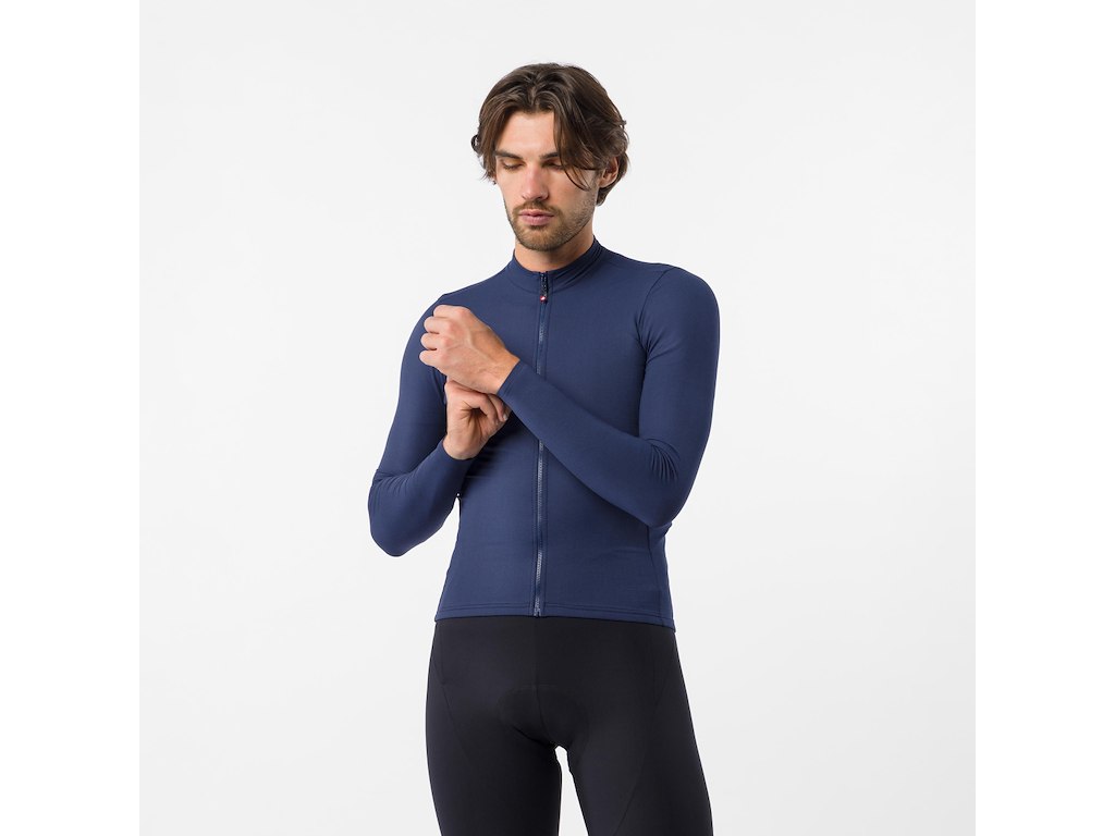 Castelli Thermowoven LS Jersey - Cykeltrøje - Lange ærmer - Herre - Belgian Blue - Str. 2XL