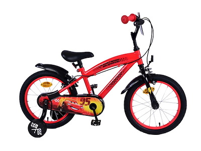 Volare Disney Biler Juniorcykel - 16" med støttehjul - Rød