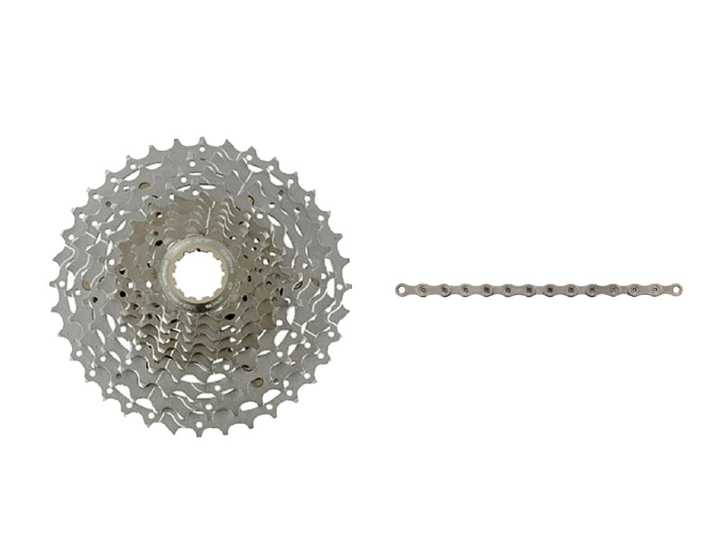 Shimano XT kassette og kæde - 10 gear kassette 11-32/36 tands - Inkl. HG95 kæde