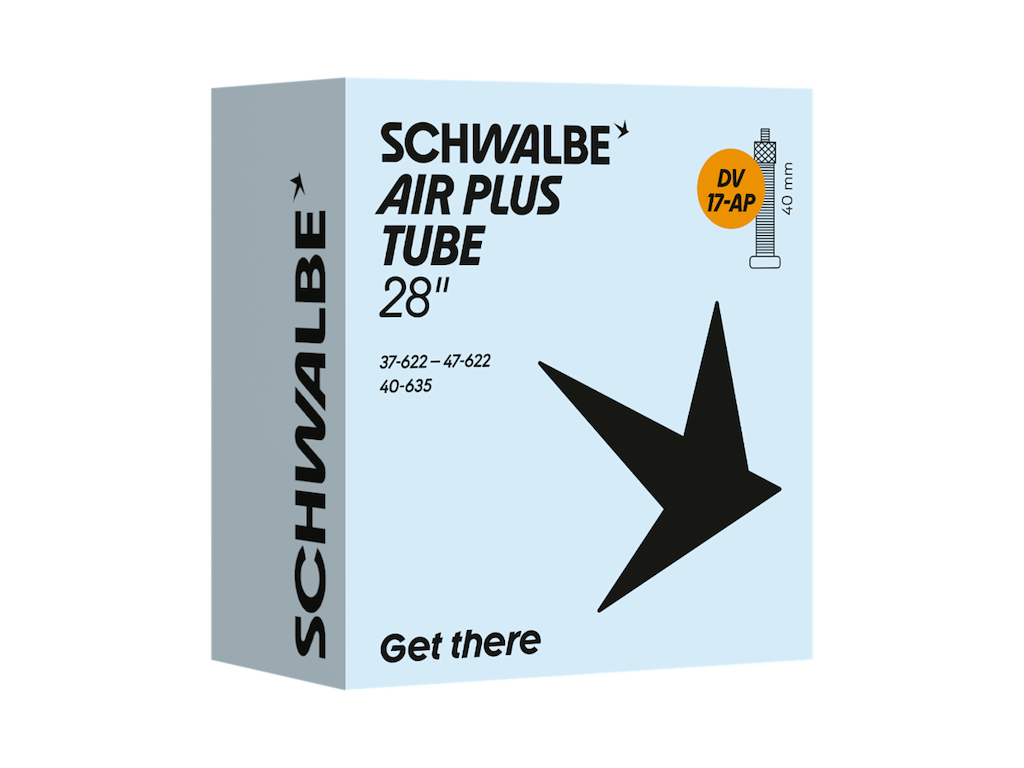 Schwalbe Air Plus slange 28" (37/47-622/635) med 40mm lang Dunlop ventil DV17-AP
