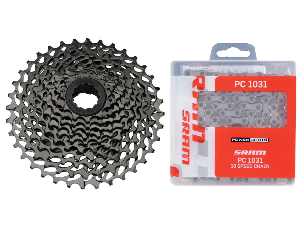 Sram sampak 10 gear - 11-36T - MTB PG-1020 kassette og PC1031 Kæde